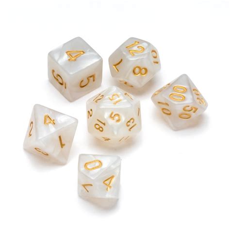 Greifenfels Pearl Series Whitegold Dice Set