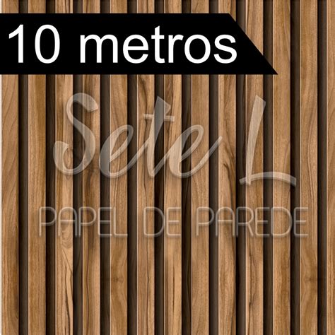 Papel De Parede Ripado Madeira 01 Rolo 10 Metros Autocolante