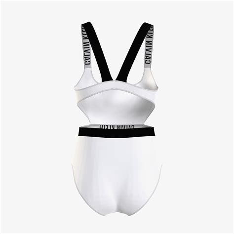 Calvin Klein Cut Out One Piece Rp Kadın Beyaz Mayo KADIN Mayo Bikini