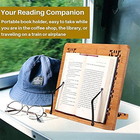 Sunficon Bamboo Book Stand Holder Large Cookbook Stand Holder Home