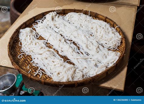 Homemade Noodles on a Bamboo Plate Stock Image - Image of bamboo, china: 136236085