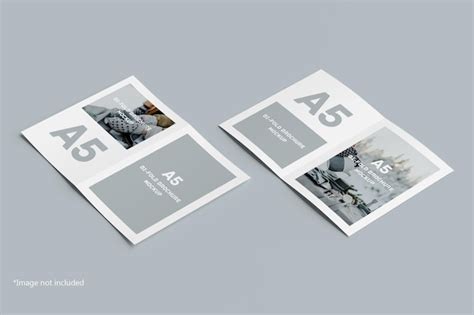 Premium PSD A5 Bi Fold Brochure Mockup