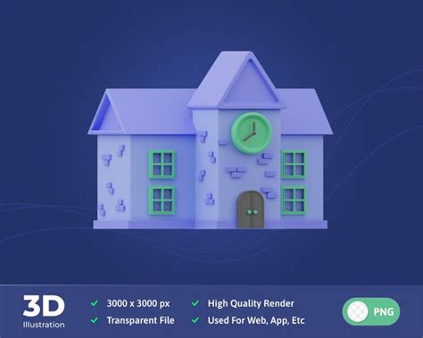 Ilustração 3d Do Prédio Da Escola De Educação Psd Premium