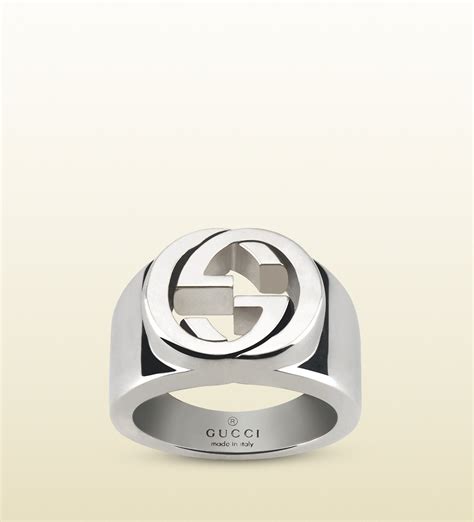 Gucci Silver Ring With Interlocking G In Metallic For Men Lyst