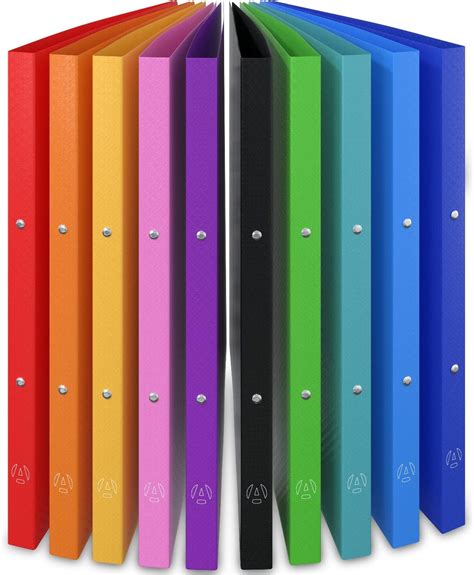 Acropaq 10 X Ring Binder A4 Folder Bright Colors Narrow With 2