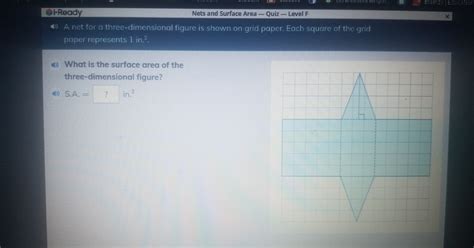 Solved I Ready Nets And Surface Area Quiz Level F A Net For A