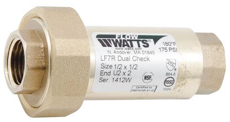 Watts Check Valve 12 In Dual Inline Cast Copper Alloy Fnpt X Fnpt