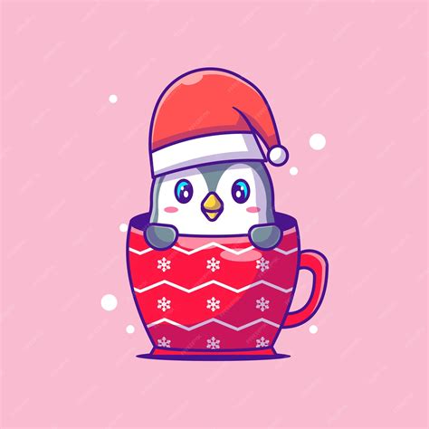 Premium Vector Cute Illustration Of Cute Penguin In Christmas Glass