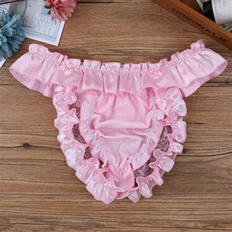 Men S Sissy See Through Panties Satin Bikini G String