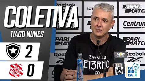 COLETIVA TIAGO NUNES AO VIVO Botafogo X Bangu Campeonato Carioca