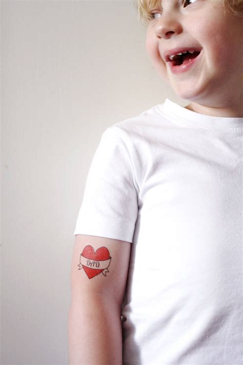 I Love Dad Temporary Tattoo / Dad Tattoo / Heart Tattoo / - Etsy