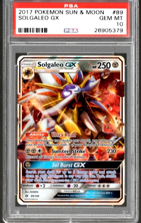 Pokemon Sun Moon Solgaleo Gx Holo Foil Psa Gem Mint