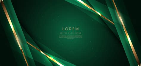 Abstract Elegant Dark Green Background With Golden Glowing Effect