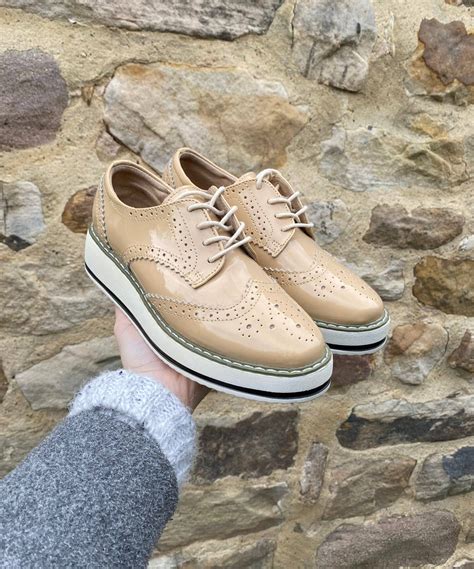 Nude Flatform Brogues Worn Worn
