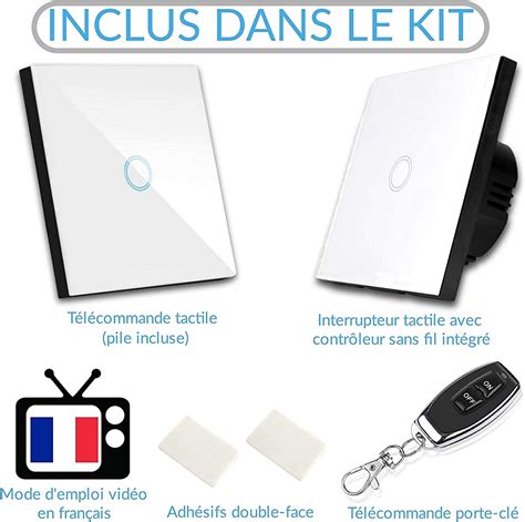 Kit Interrupteur Tactile Sans Fil Et Sans Neutre Elegance Duo Fast