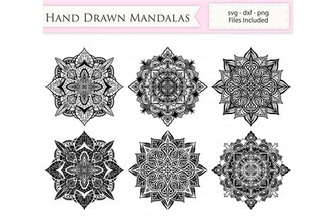 Hand Drawn Mandalas Svg Files Mandala Cut Files