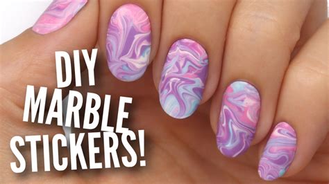 Nail Hack Diy Water Marble Nail Stickers Sharpie Nail Art Nail