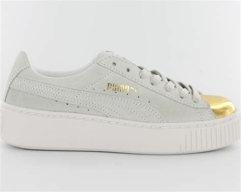 Puma Suede Platforme Gold Blanc Gold