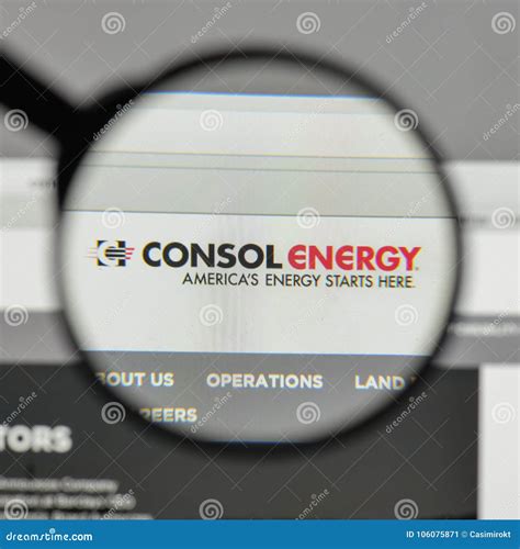 Milan, Italy - August 10, 2017: Consol Energy Logo on the Website Homepage. Editorial Photo ...