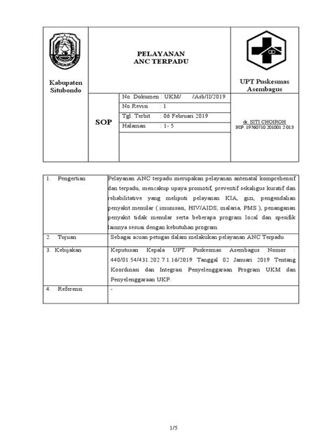 Sop Anc Terpadu Revisi Fix 2019 Pdf