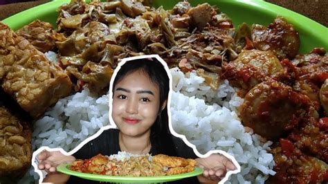 Tumis Jantung Pisang Jengkol Balado Dan Tempe Goreng Youtube