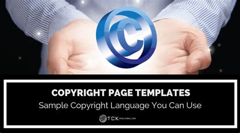 Copyright Page Templates Sample Copyright Language You Can Use Tck