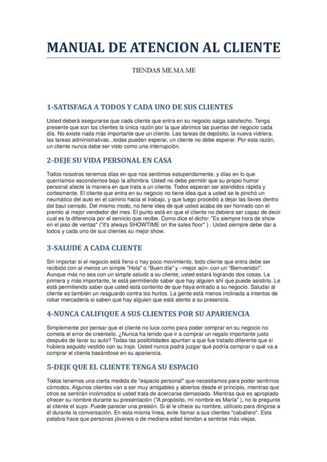 Calaméo MANUAL DE ATENCION AL CLIENTE