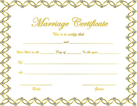 Free Printable Marriage Certificate Templates Word Pdf Editable