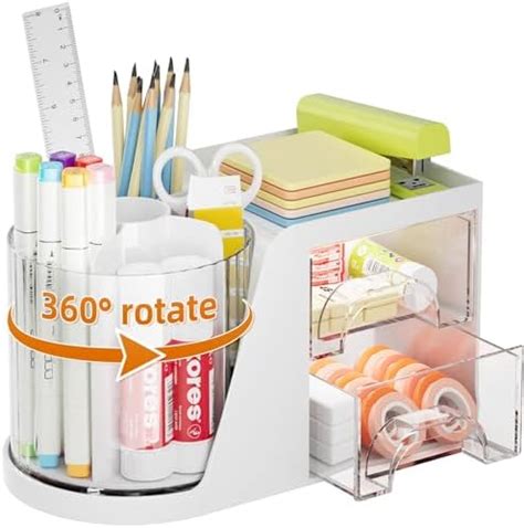 Amazon Leture Clear Desk Organizer With Drawer Acrylic Pen Pencil