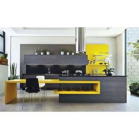 Wooden Parallel Shape Island Modular Parallel Kitchen at Rs 1650/square ...