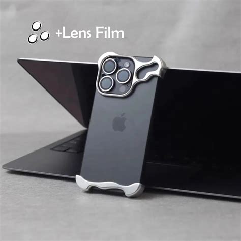 Luxury Irregular Aluminum Alloy Bumper Phone Case Iphone 13 14 15 Pro Max With Lens Film