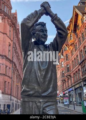 Statue Of Football Manager Brian Clough In Nottingham England Stock