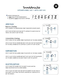 Applying Touchpoints To Addition Subtraction And Multiplication