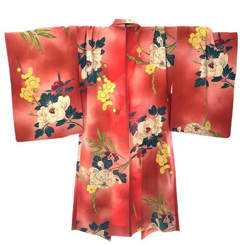 Long Haori Red Silk Haori Japanese Haori Boho Kimono Haori Etsy