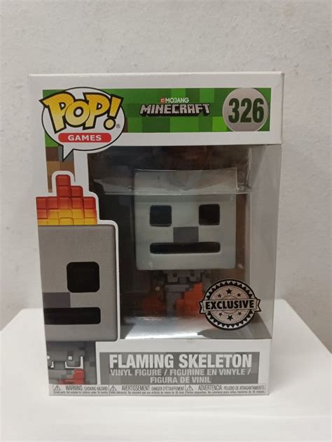 Funko Pop! Games: Mojang Minecraft - Flaming Skeleton #326 *Exclusive ...