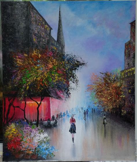 Купить Осенняя улица - комбинированный, осенняя улица, осень, городской ...