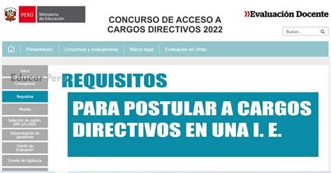 Requisitos para postular a un cargo Directivo de una Institución