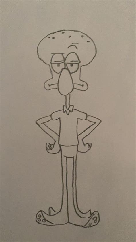 Squidward pencil drawing – Artofit