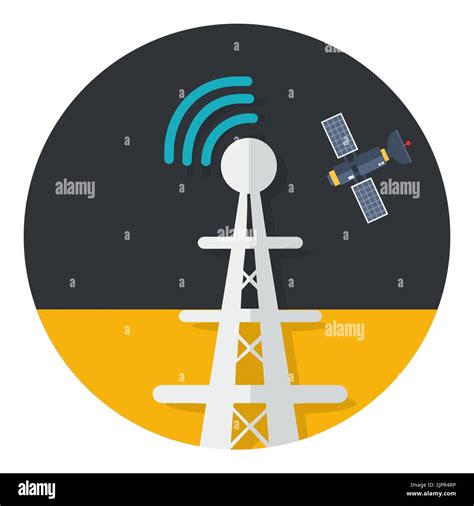 Torre de radiodifusión con satélite Icono de antena del transmisor