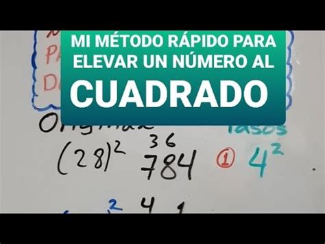 Mi M Todo R Pido Para Elevar Un N Mero Al Cuadrado Youtube