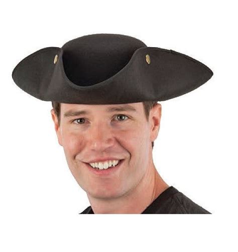 Jacobson Hat Company Men S Tricorne Hat With Snaps Black Adult In