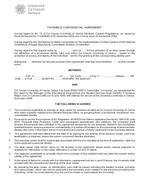 Fillable Online Facsimile Confidential Agreement Fax Email Print