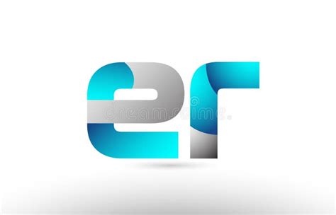 Grey Blue Alphabet Letter Er E R Logo 3d Design Stock Vector ...