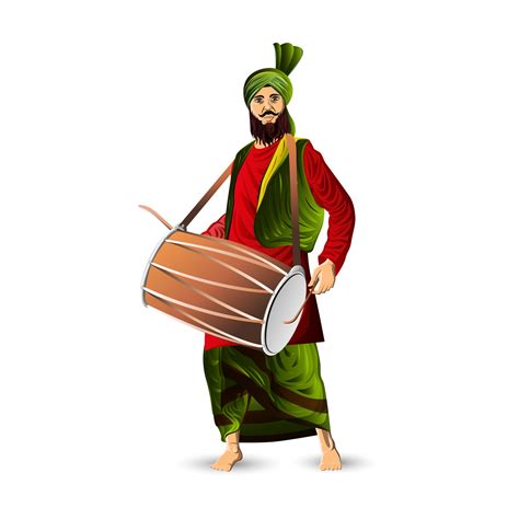 Creative character with dhol 12011867 PNG