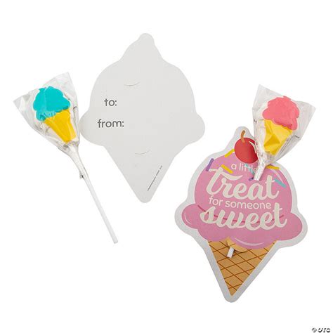 Ice Cream Lollipops With Card For 12 Oriental Trading