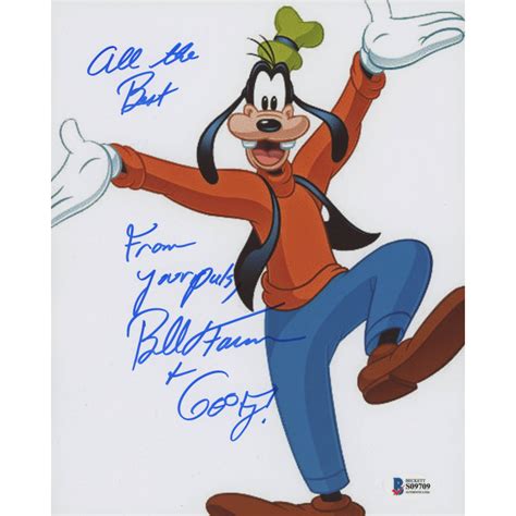 Bill Farmer Signed Goofy 8x10 Photo Inscribed All The Best From