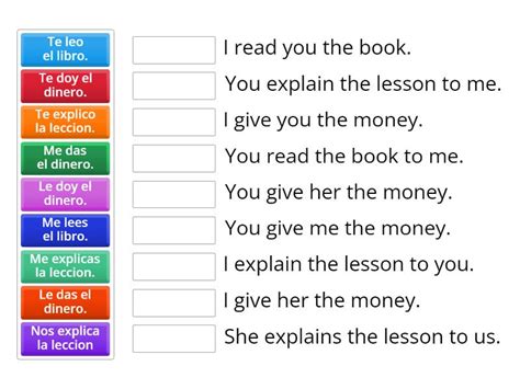 Tec Indirect Object Pronouns Une Las Parejas