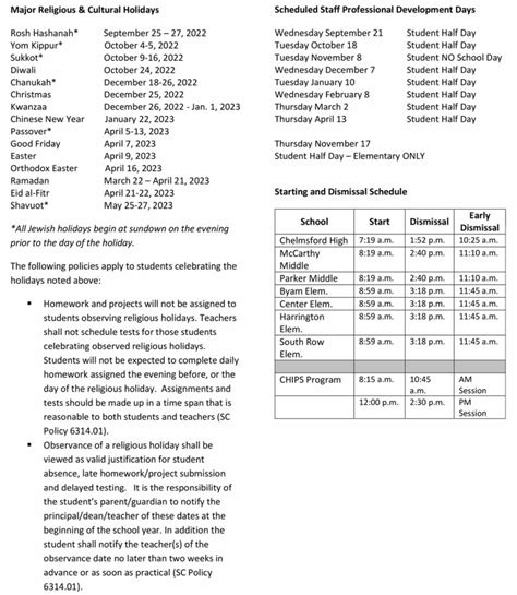 2022-23 Calendar - Chelmsford Public Schools