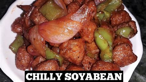 Chilli Soya Bean Chilly Soya Bean Recipe Chilly Soya Chunks Video