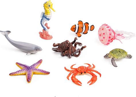 Buy Uandme 8pcs Sea Animal Figures Realistic Ocean Animal Figurines Toy